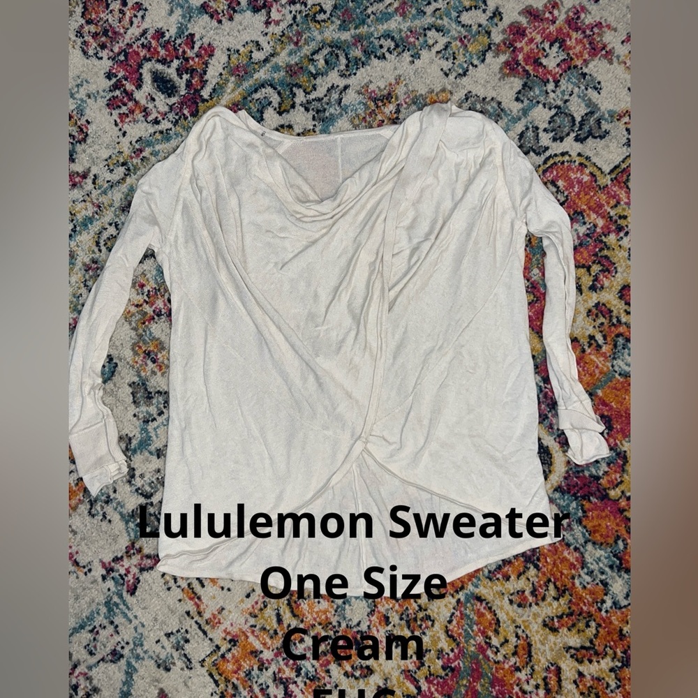 Lululemon Sweater, Cream, One Size, Reversible!